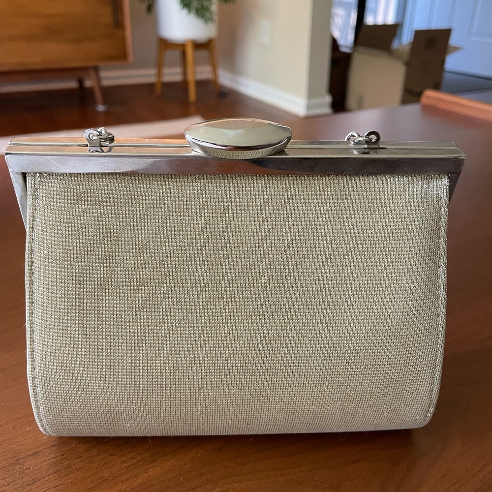 Menbur gold glitter clutch
